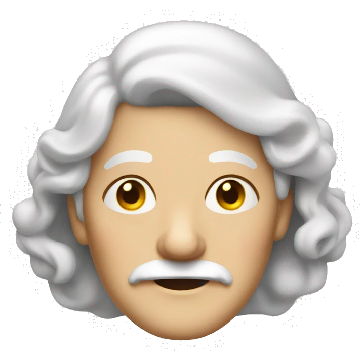 a old woman with white hair and a great moustache emoji