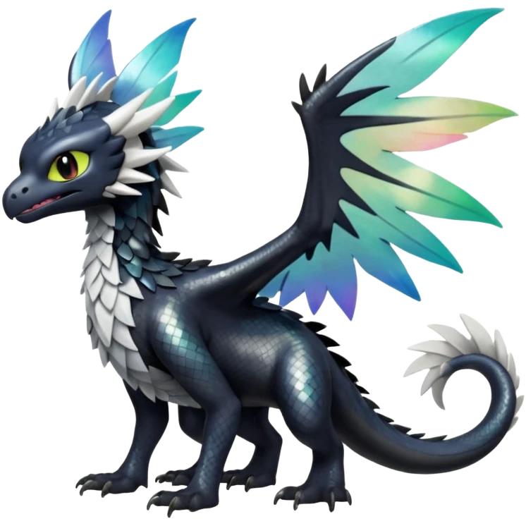 Shiny Toothless-Trico-Silvally-Fakémon-hybrid-creature (full body)  emoji