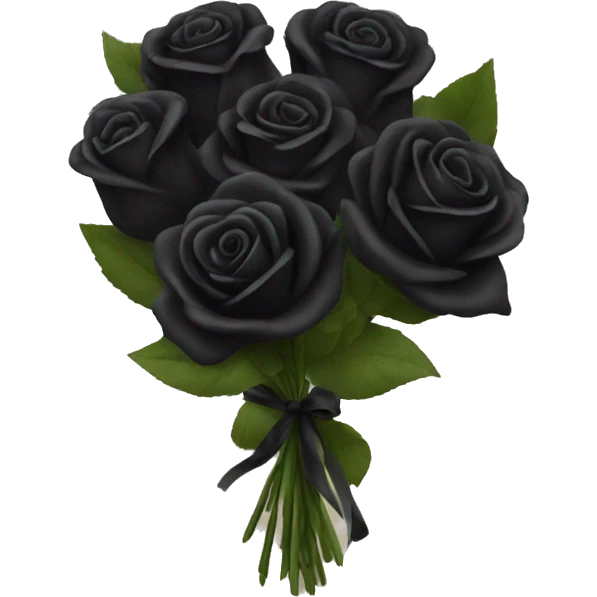 bouquet of black roses emoji