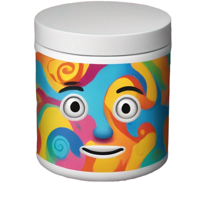 Funny face paint can emoji