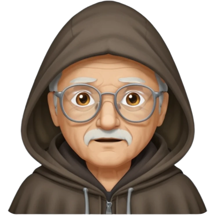 old Man with glasses in cloak over head emoji