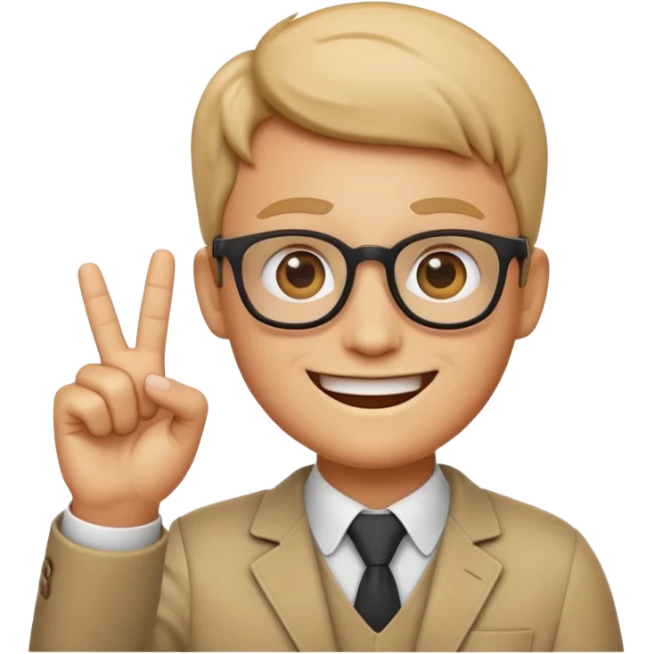 Nerd emoji with a finger in the air emoji