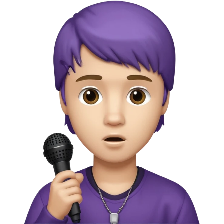 justin bieber with microphone emoji