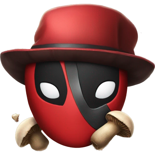  deadpool with mushroom hat. emoji