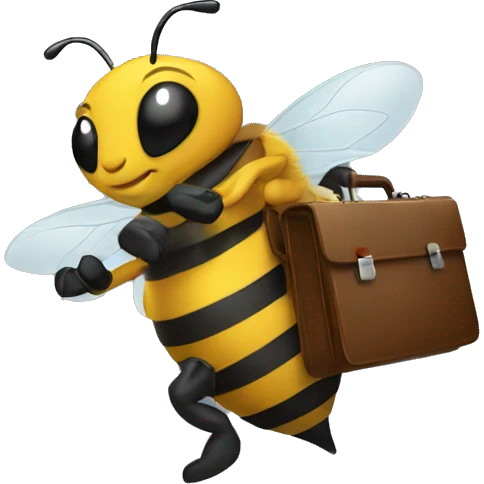 A bee carrying a briefcase  emoji