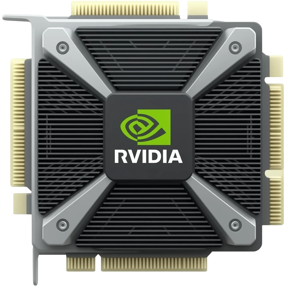 Nvidia GPU A100 3D rectangular corner view market image emoji