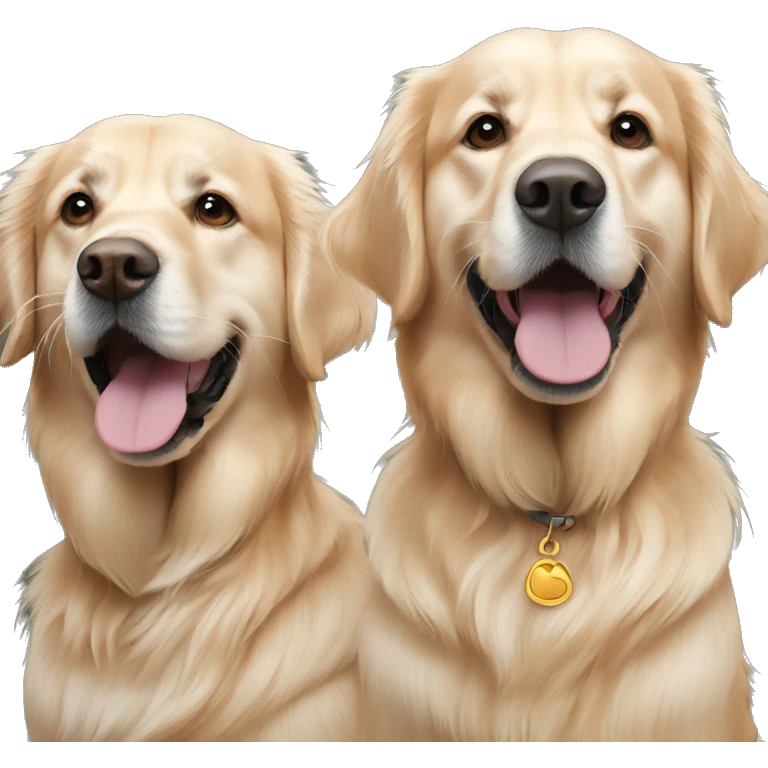 two golden retrievers emoji