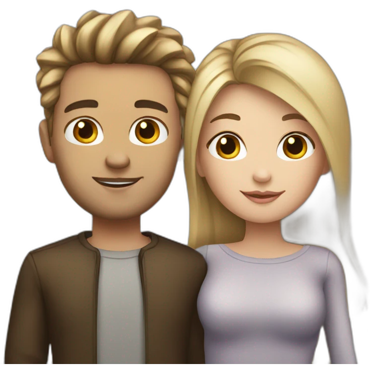love white brunette couple emoji
