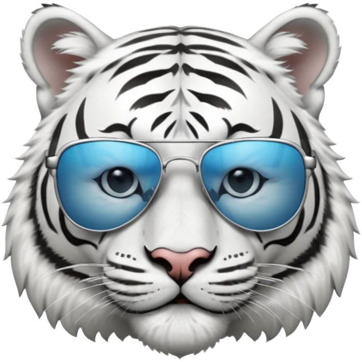White tiger with sunglasses slid down the nose emoji