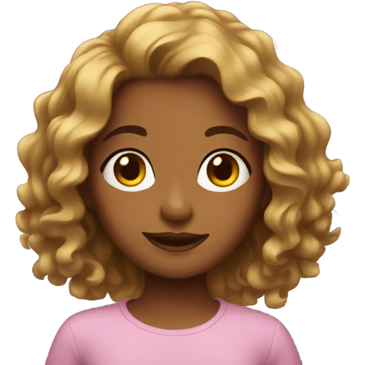 girl with wavy hair emoji