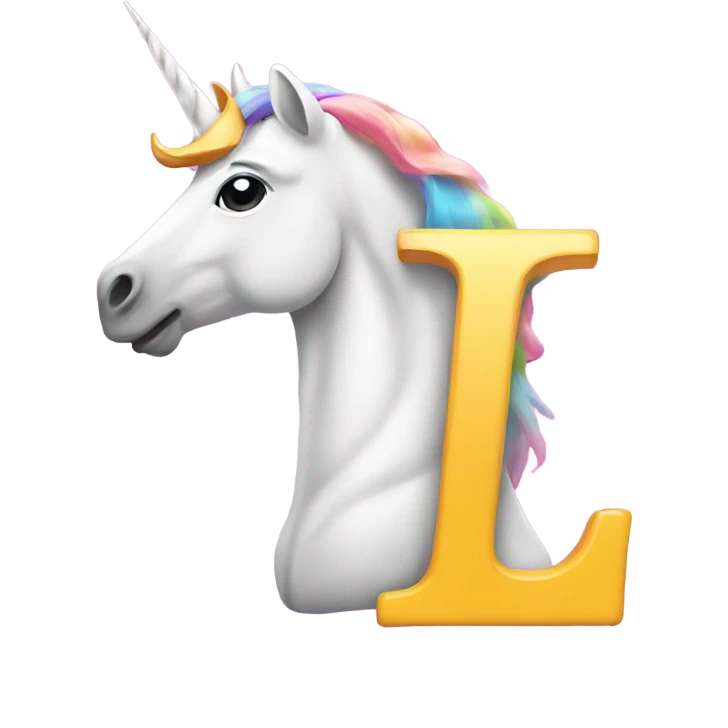 Letter L with unicorn  emoji