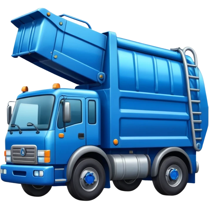 blue garbage truck emoji