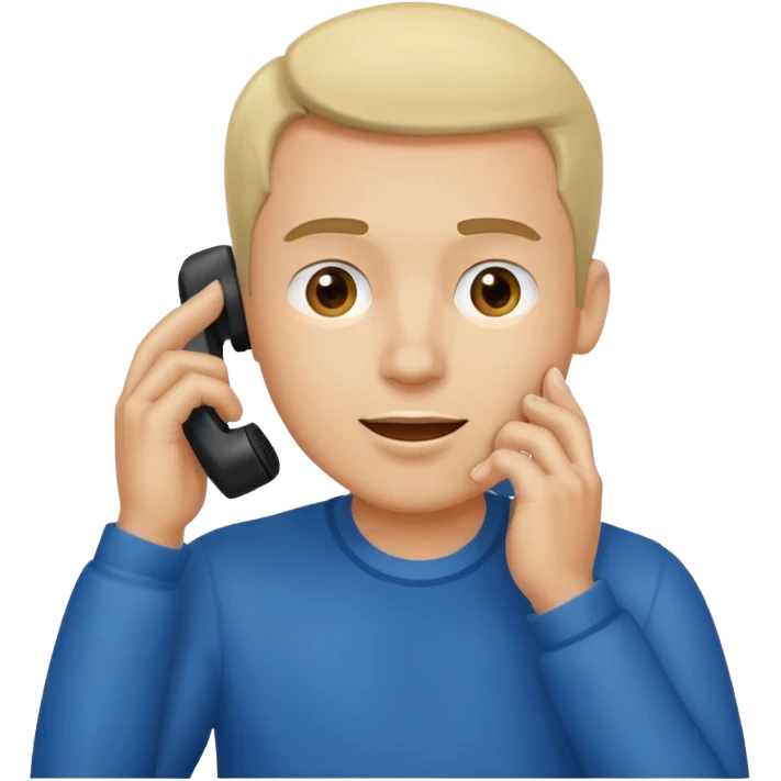ligth man calling on the phone emoji