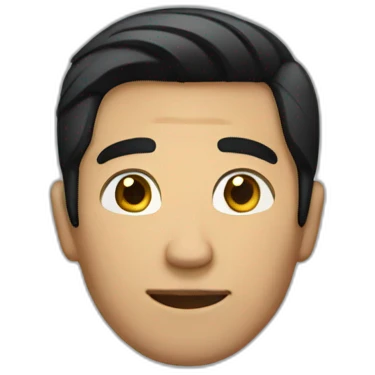 A man wearing fresh clothes and black hair emoji