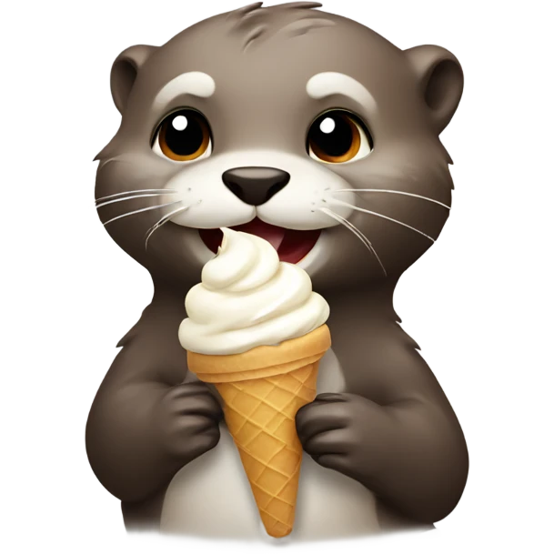 Otter eating ice cream emoji