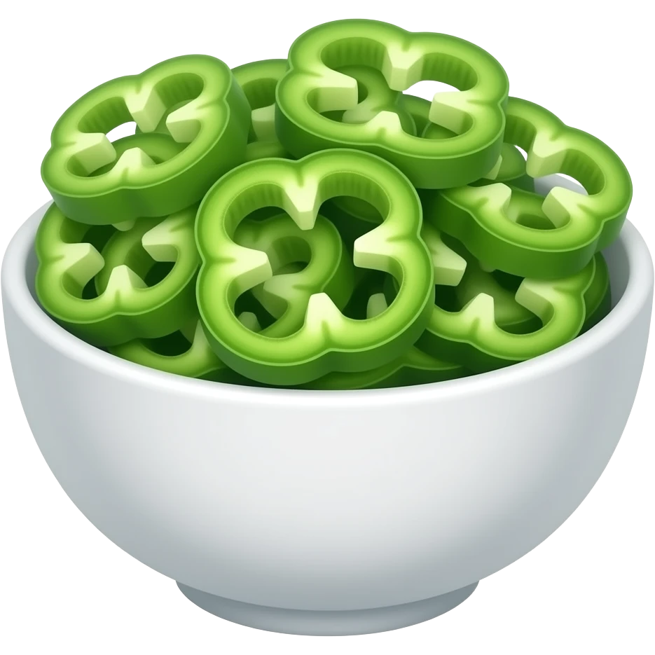 sliced green peppers in bowl emoji
