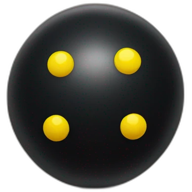 black squash ball with two yellow dots emoji