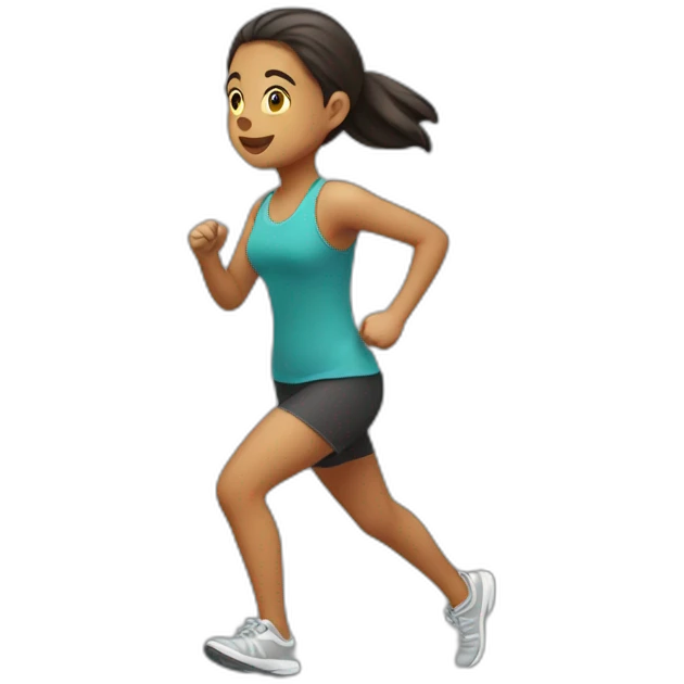 girl running，full body, side view emoji