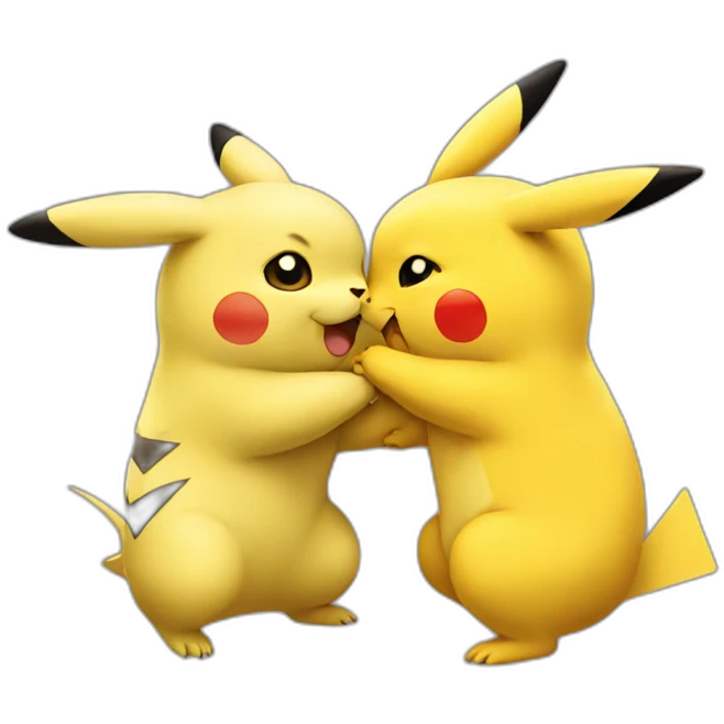 Pikachu kissing emoji