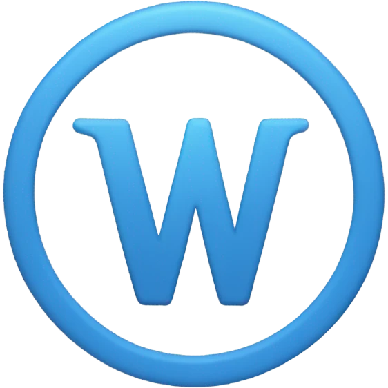Circle blue letter w emoji