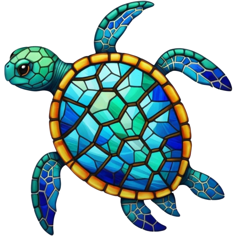 Stained glass turtle emoji