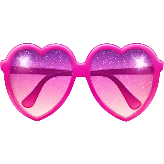 Pink ombre heart shaped glasses with glitter  emoji