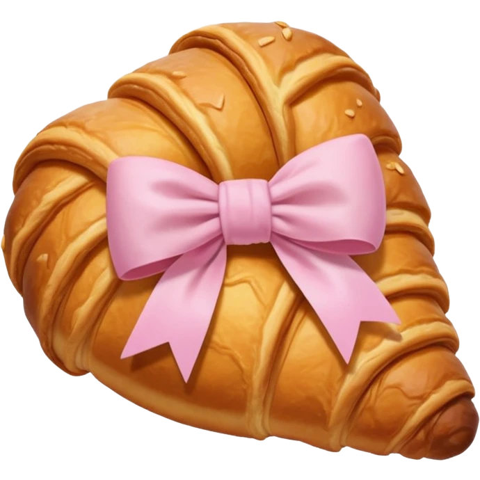 Croissant with light pink bow emoji