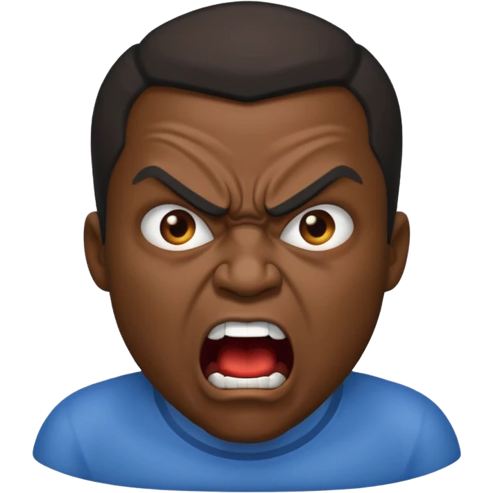 angry shouting black man emoji