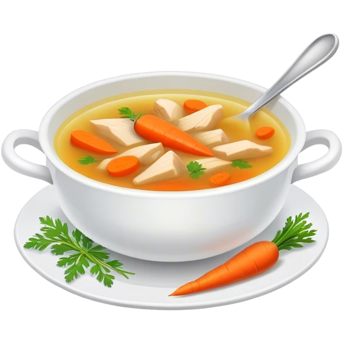 Selfmade chicken soup with carrots  emoji