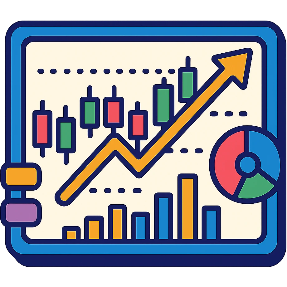 trading analytics chart in vibrant toon style emoji