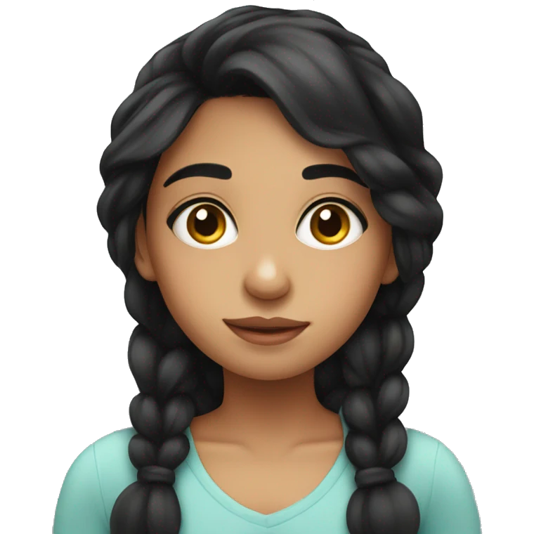 Cute hispanic girl with big eyes and black hair emoji