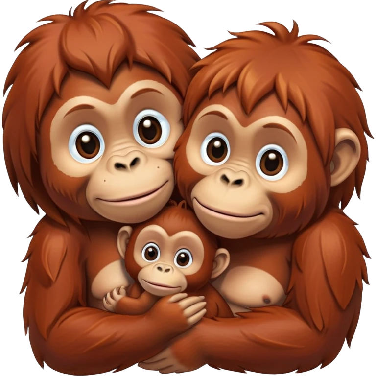 orangutan mother with baby emoji