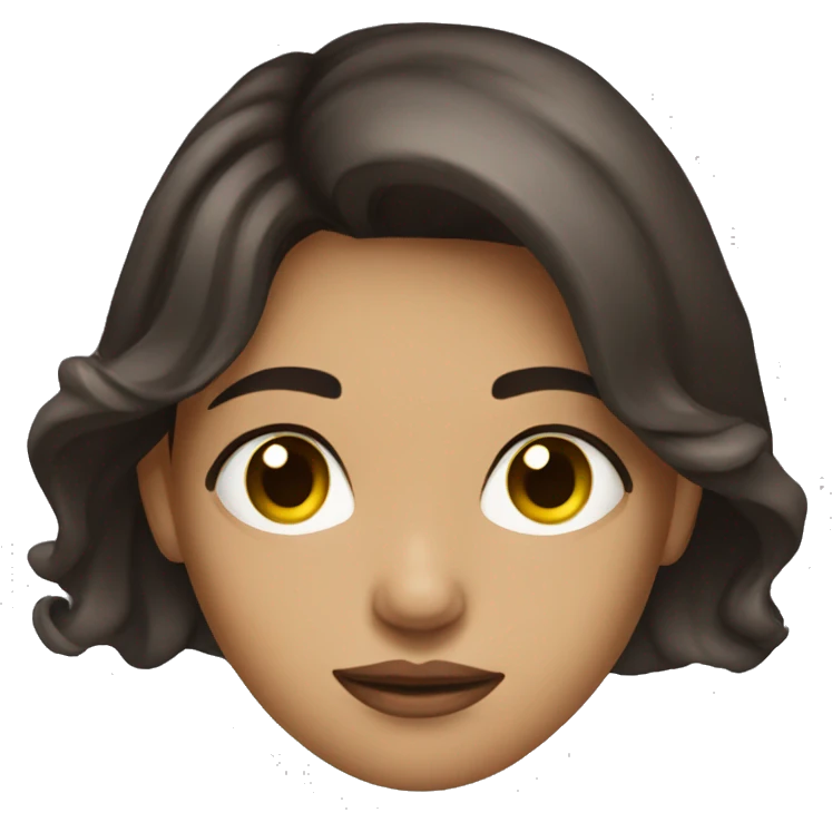 Beautiful woman brunette sad emoji