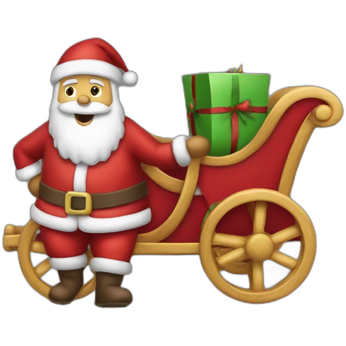 pere noel sur un traineau emoji