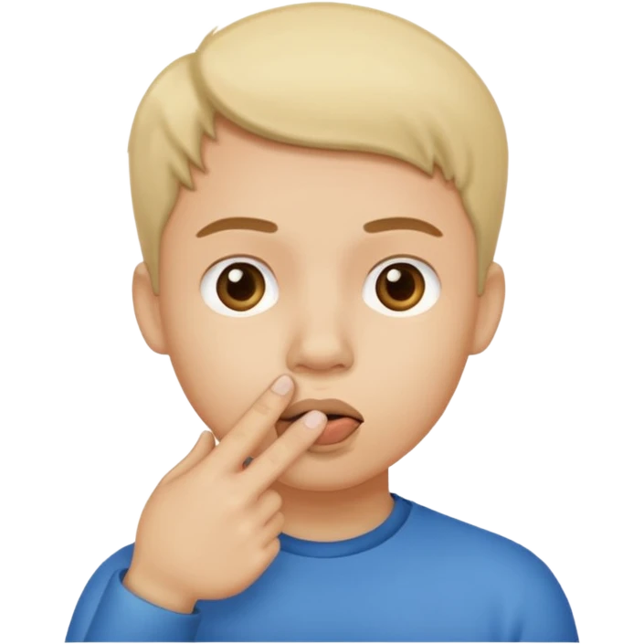 Como el primero pero que el dedo este en la boca  emoji