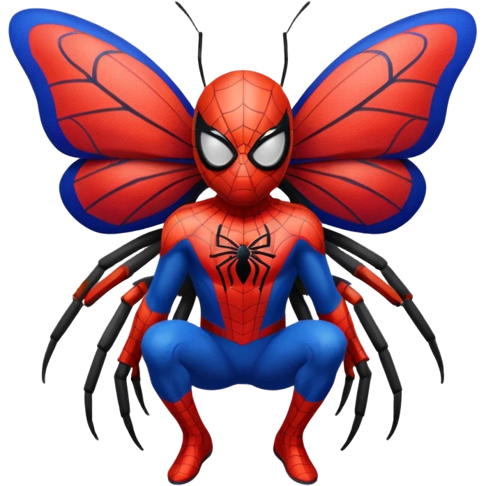 Butterfly wearing Spider-Man costume emoji