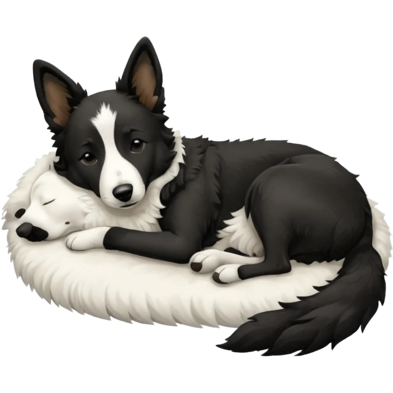  Dog blac and white sleep malinois and border collie  emoji