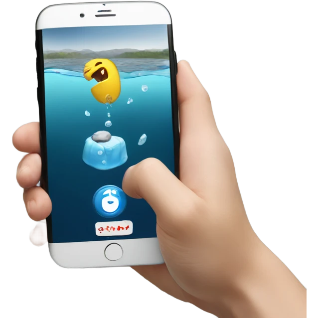 Phone dropping in river emoji