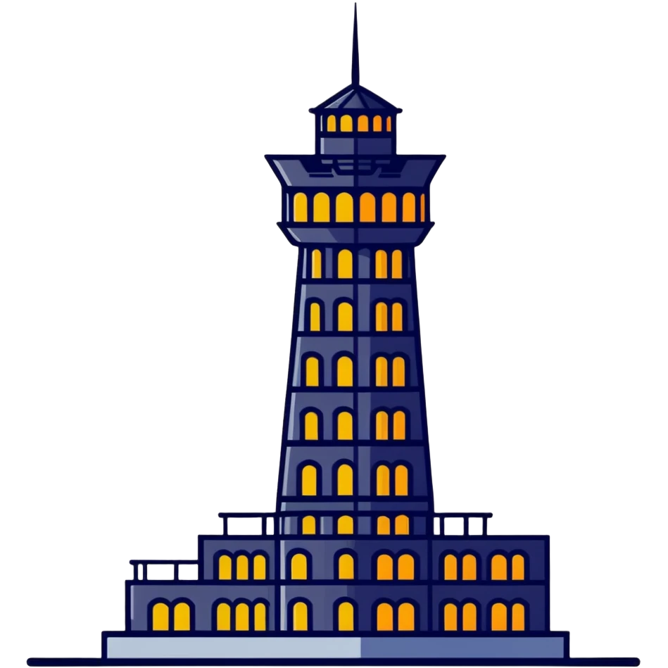 Bayterek Tower at night with illumination, Kazakhstan landmark emoji