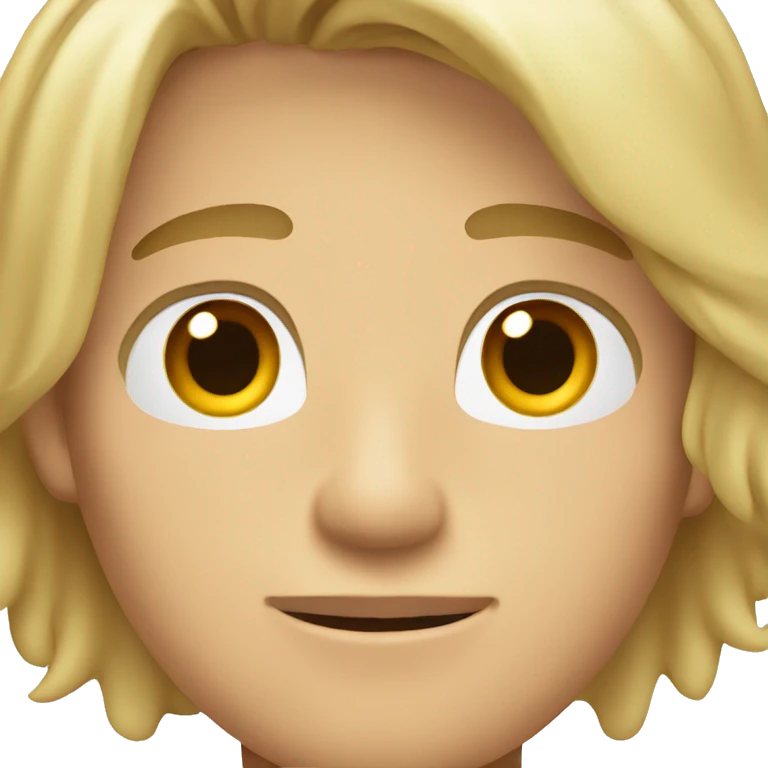 A guy with blond hair and brown eyes in a black T-shirt emoji