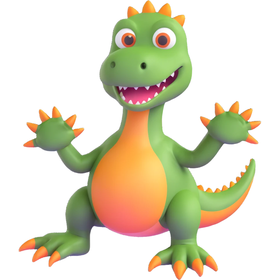 dinosaur with big toes emoji