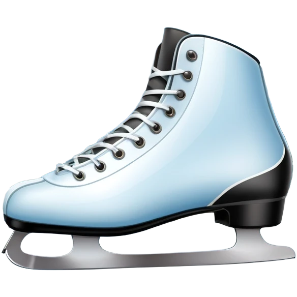 An icon showing close-up speed skating boots with long blades gliding across smooth ice. In the background, a professional racing track curves through a snowy winter landscape with mountains and pine trees under a bright sky. Transparent background enhances the dynamic scene. emoji