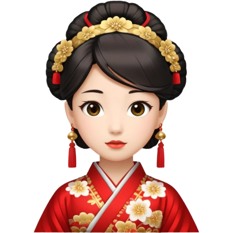 Japanese Princess with in red ceremonial robe kimono emoji