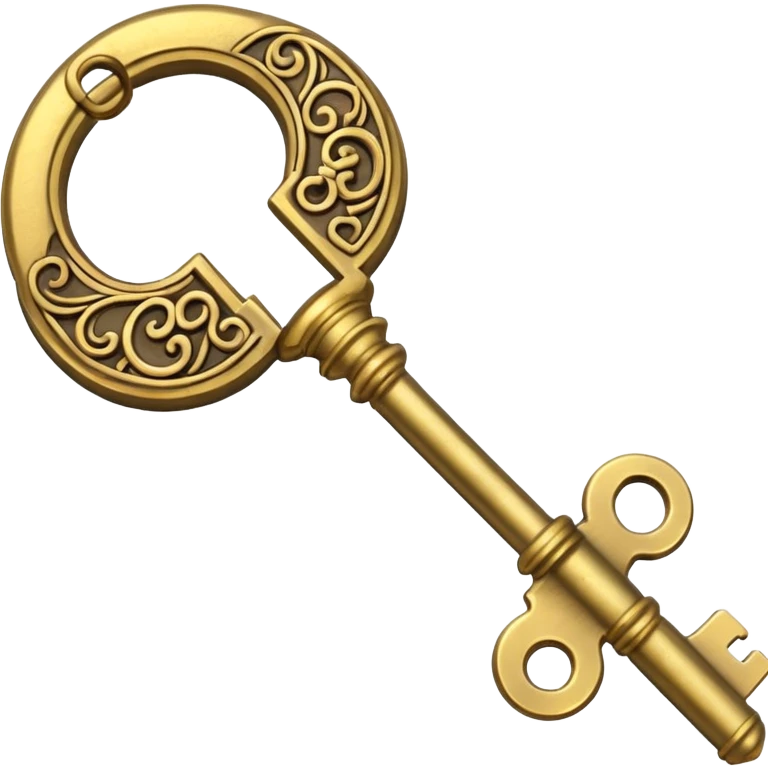 gold antique key The lock emoji