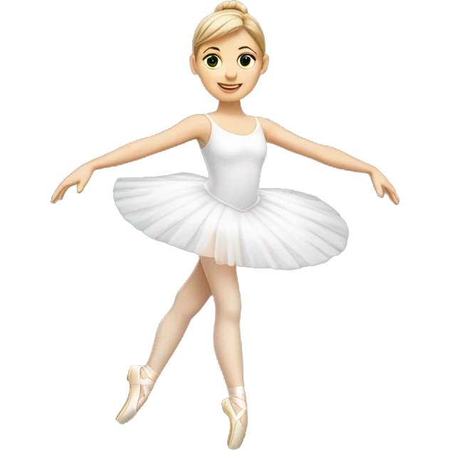 Caucasian ballerina wearing white  emoji
