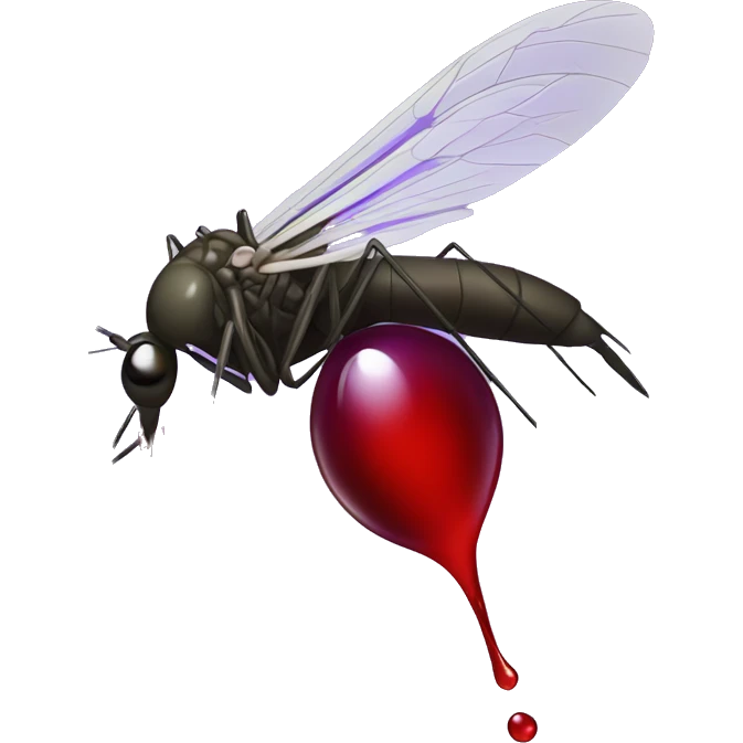 Mosquito sucking purple blood drop emoji