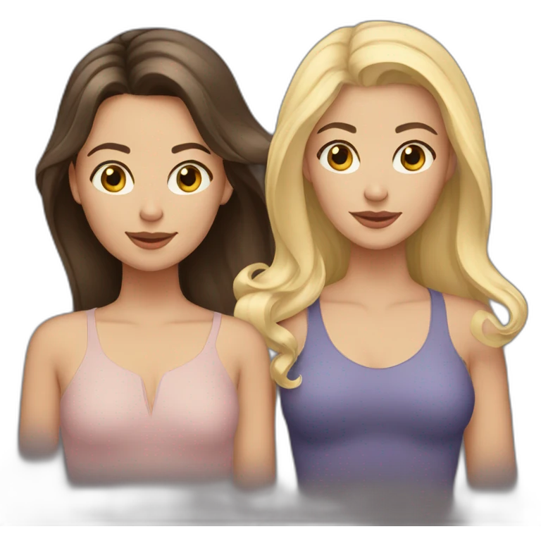 sisters one brunette and one blonde emoji