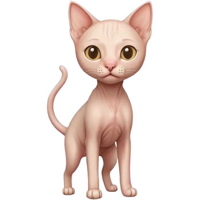 hairless cat full body standing emoji
