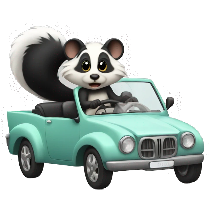 Skunks driving a car emoji