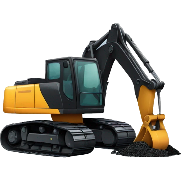 excavator with coal on the bucket emoji